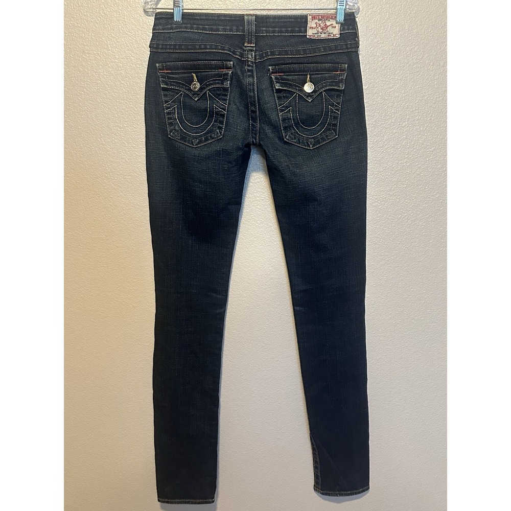 True Religion LOW RISE Julie Skinny Jeans Women's Sz 27 x 35"L Dark Wash Y2K USA